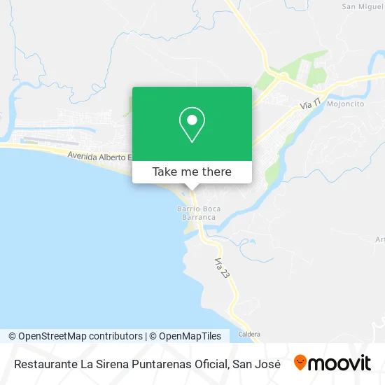 Mapa de Restaurante La Sirena Puntarenas Oficial