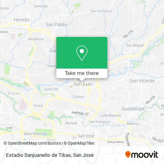 Estadio Sanjuaneño de Tibas map