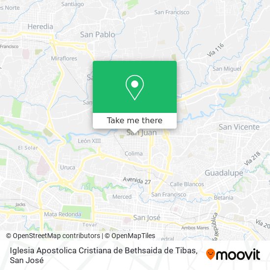 Iglesia Apostolica Cristiana de Bethsaida de Tibas map