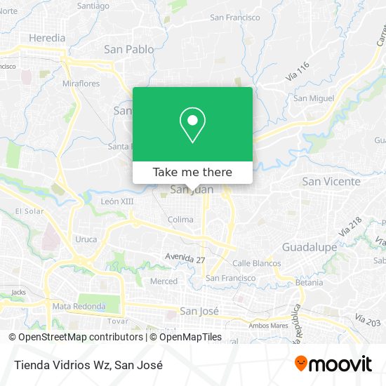 Tienda Vidrios Wz map