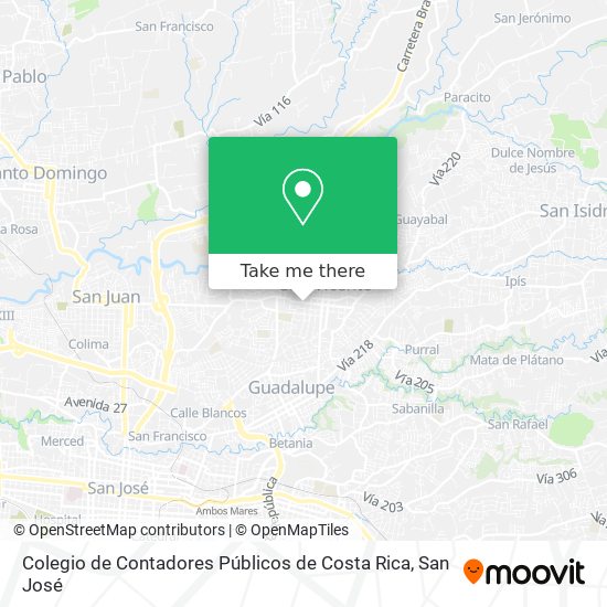 Colegio de Contadores Públicos de Costa Rica map