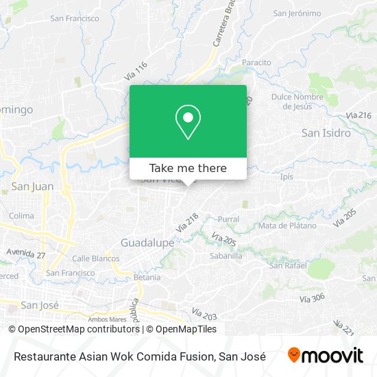 Mapa de Restaurante Asian Wok Comida Fusion