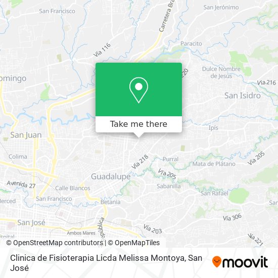 Clinica de Fisioterapia Licda Melissa Montoya map