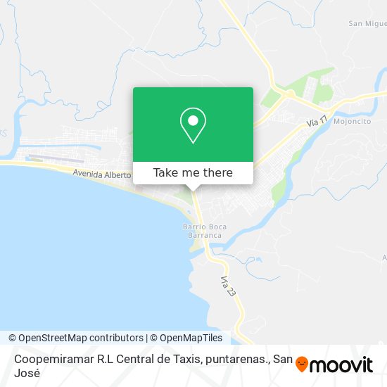 Coopemiramar R.L Central de Taxis, puntarenas. map