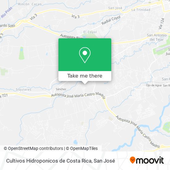 Cultivos Hidroponicos de Costa Rica map