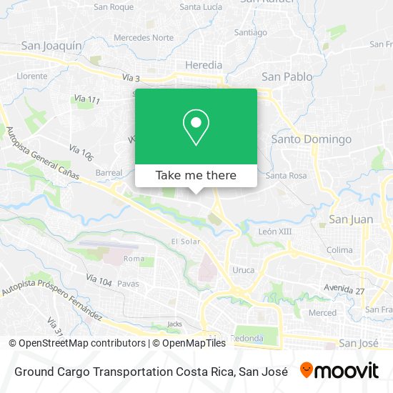 Mapa de Ground Cargo Transportation Costa Rica