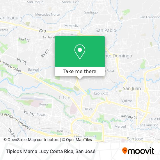 Tipicos Mama Lucy Costa Rica map