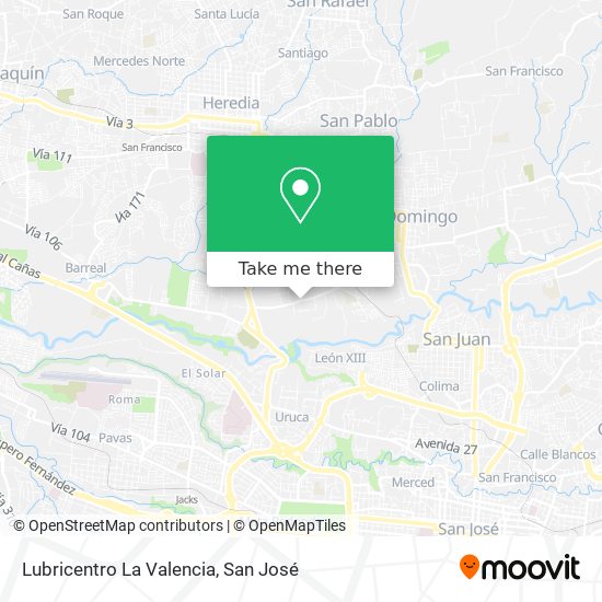 Lubricentro La Valencia map