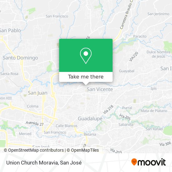 Union Church Moravia map