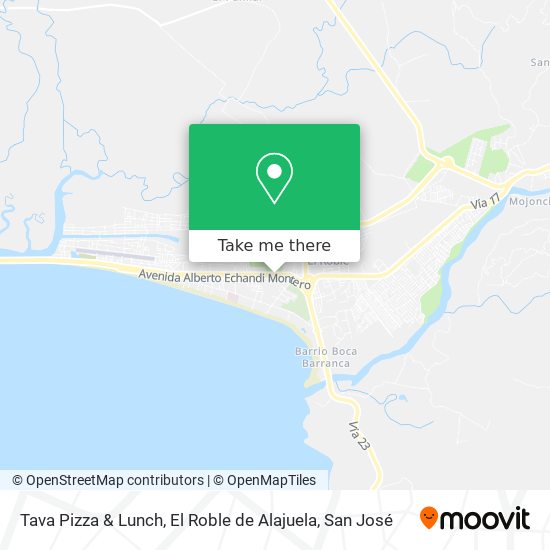 Tava Pizza & Lunch, El Roble de Alajuela map