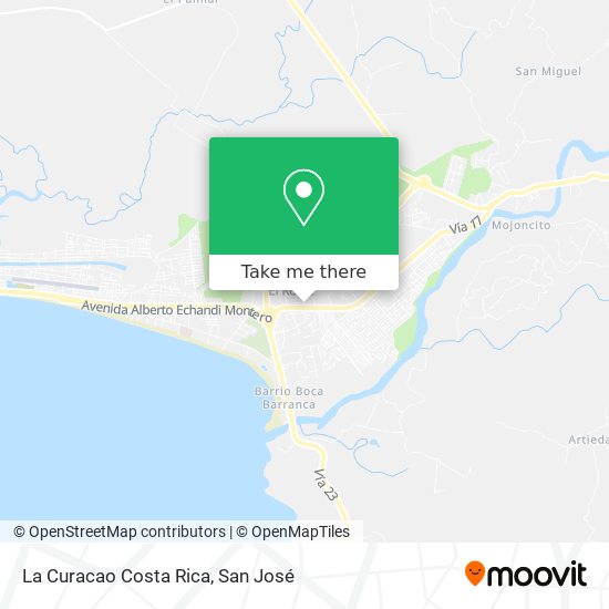 La Curacao Costa Rica map