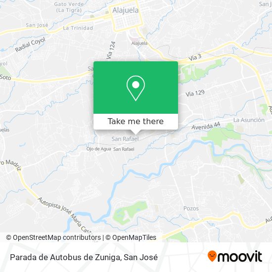 Parada de Autobus de Zuniga map