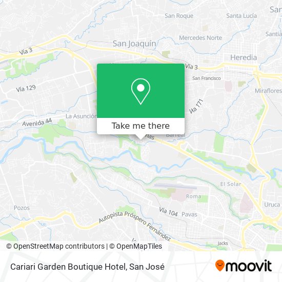 Mapa de Cariari Garden Boutique Hotel