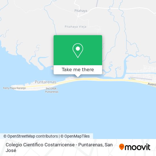 Mapa de Colegio Científico Costarricense - Puntarenas
