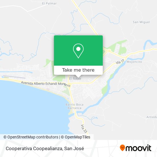 Mapa de Cooperativa Coopealianza