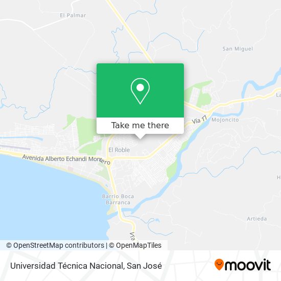 Universidad Técnica Nacional map