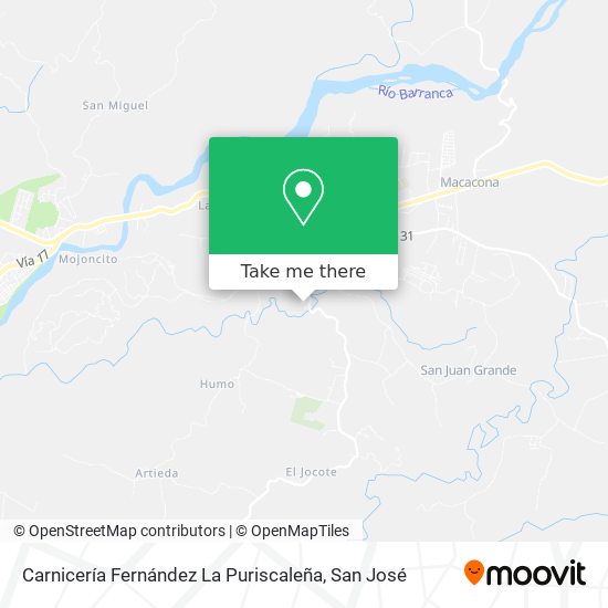 Mapa de Carnicería Fernández La Puriscaleña