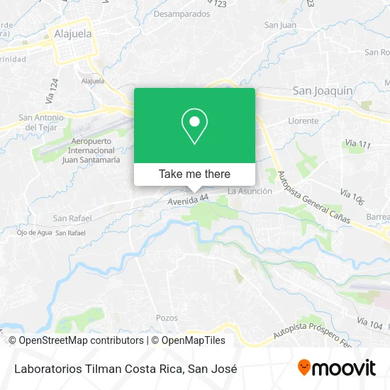 Laboratorios Tilman Costa Rica map