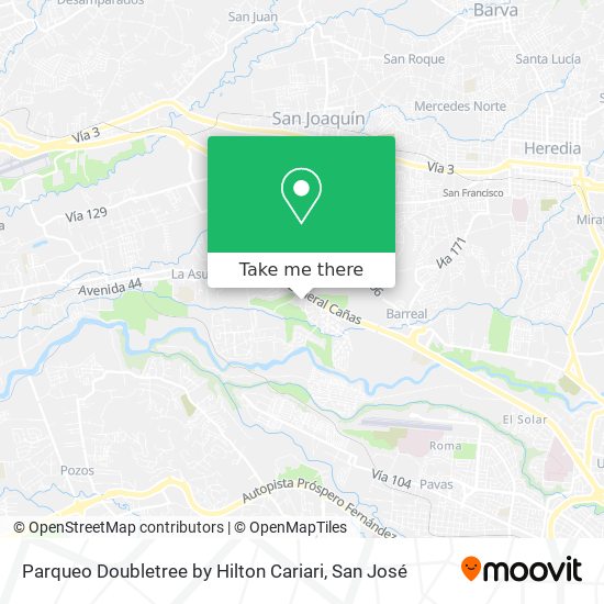 Parqueo Doubletree by Hilton Cariari map