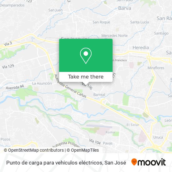 Punto de carga para vehículos eléctricos map