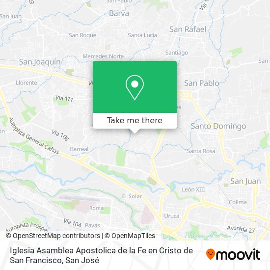 Mapa de Iglesia Asamblea Apostolica de la Fe en Cristo de San Francisco