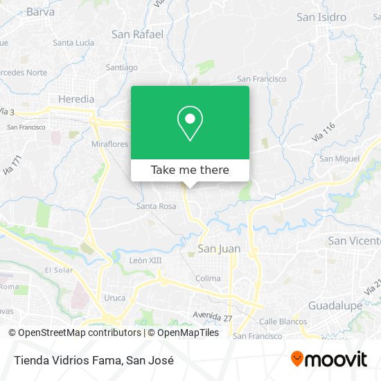 Tienda Vidrios Fama map