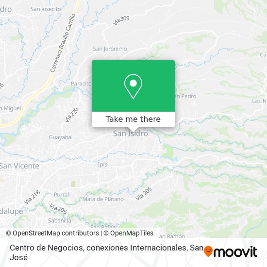 Centro de Negocios, conexiones Internacionales map