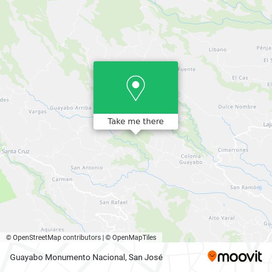 Mapa de Guayabo Monumento Nacional