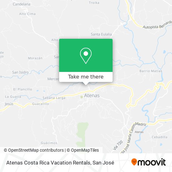 Atenas Costa Rica Vacation Rentals map