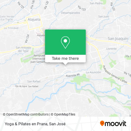 Yoga & Pilates en Prana map