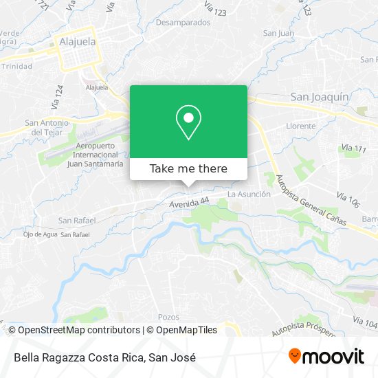 Bella Ragazza Costa Rica map