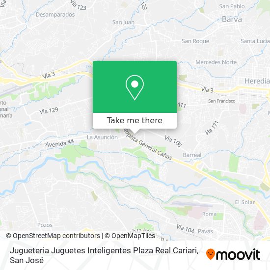 Mapa de Jugueteria Juguetes Inteligentes Plaza Real Cariari