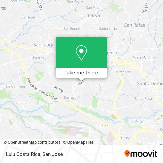 Lulu Costa Rica map