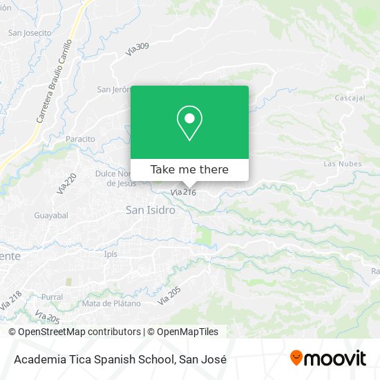 Academia Tica Spanish School map
