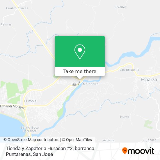 Tienda y Zapateria Huracan #2, barranca. Puntarenas map