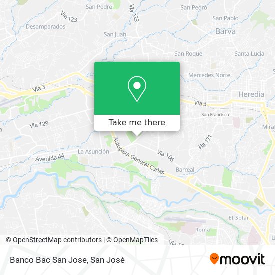 Banco Bac San Jose map