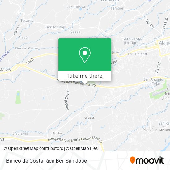 Banco de Costa Rica Bcr map