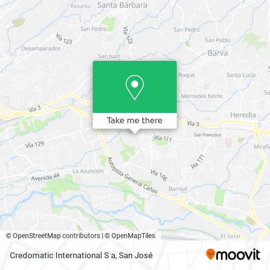 Credomatic International S a map