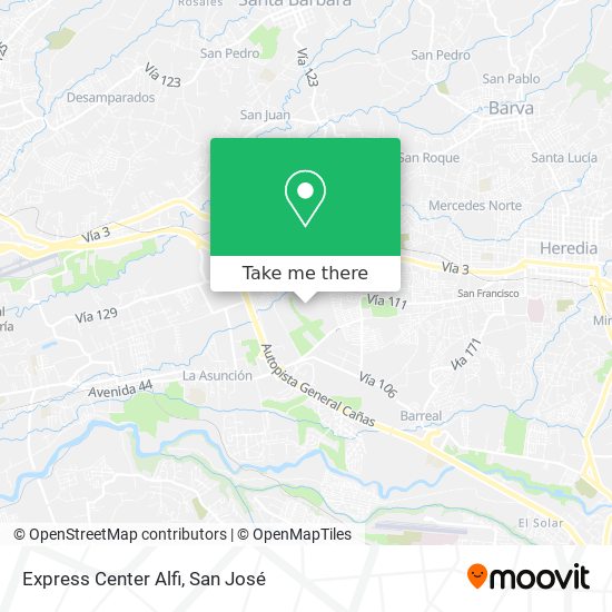 Mapa de Express Center Alfi