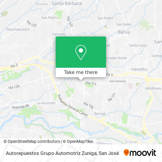 Autorepuestos Grupo Automotriz Zuniga map