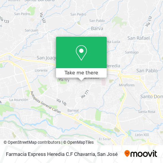 Farmacia Express Heredia C.F Chavarria map