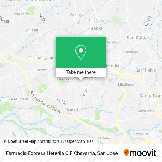 Farmacia Express Heredia C.F Chavarria map