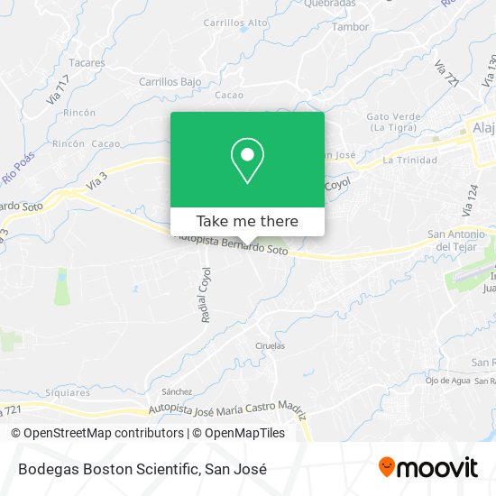 Bodegas Boston Scientific map