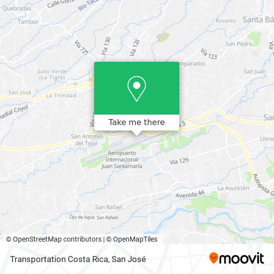 Transportation Costa Rica map