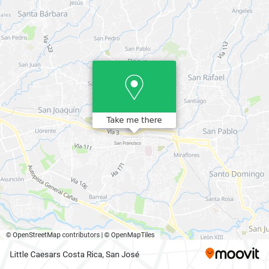 Little Caesars Costa Rica map