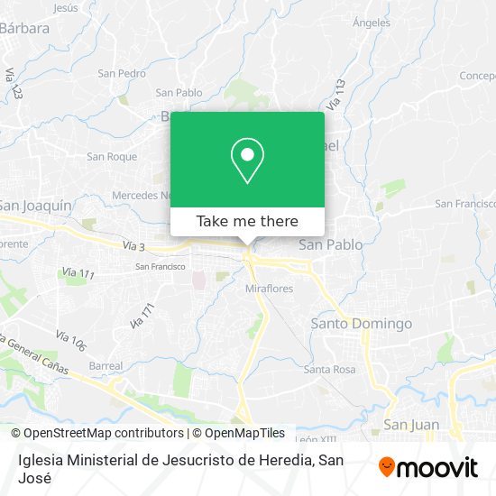 Mapa de Iglesia Ministerial de Jesucristo de Heredia