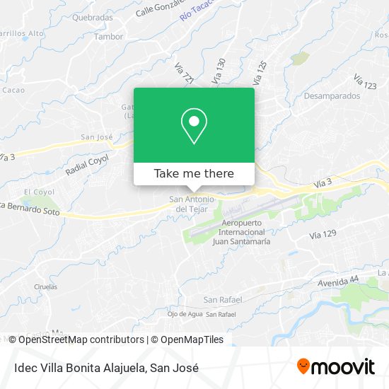 Idec Villa Bonita Alajuela map