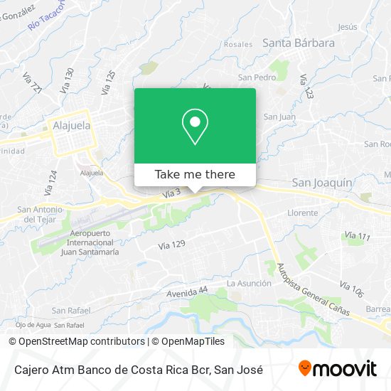 Cajero Atm Banco de Costa Rica Bcr map