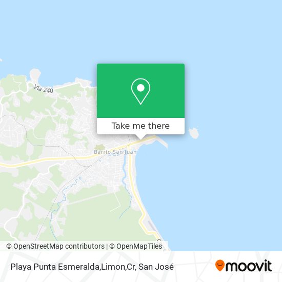 Playa Punta Esmeralda,Limon,Cr map