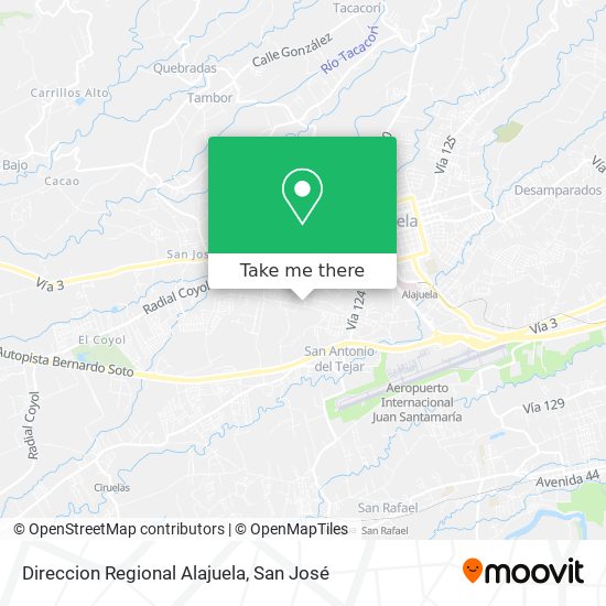 Direccion Regional Alajuela map